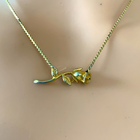 Napier Long Stemmed Rose Necklace - Picture 2 of 5